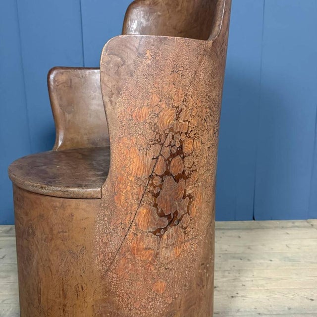 Swedish Painted Wood Stump Chair For Sale - Image 14 of 18