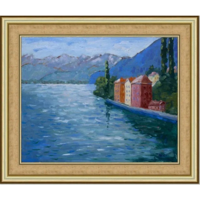 Lake Como Italy Impressionist Contemporary Oil Painting Wall Decor For Sale In Reno/Lake Tahoe - Image 6 of 12