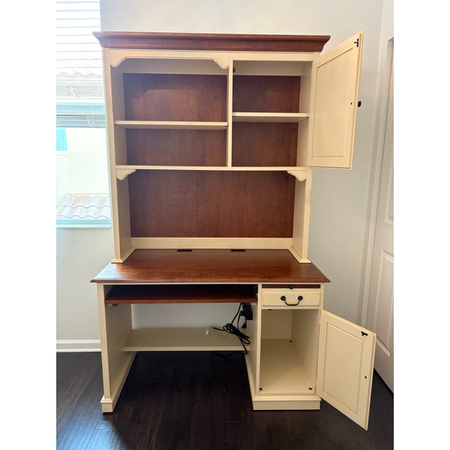 Wood Ethan Allen Country Crossings Desk With Hutch For Sale - Image 7 of 7