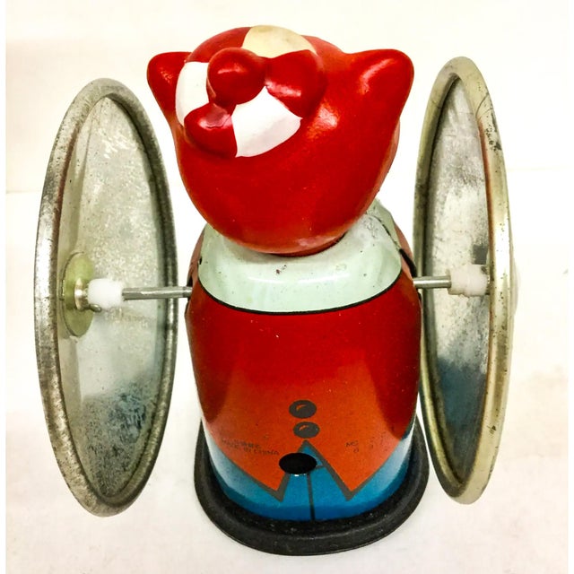 Vintage Wind-Up Toy Bear Whirling Wheel New in Box For Sale In Portland, ME - Image 6 of 9
