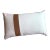 Contemporary Cream Linen and Leather Pillow For Sale