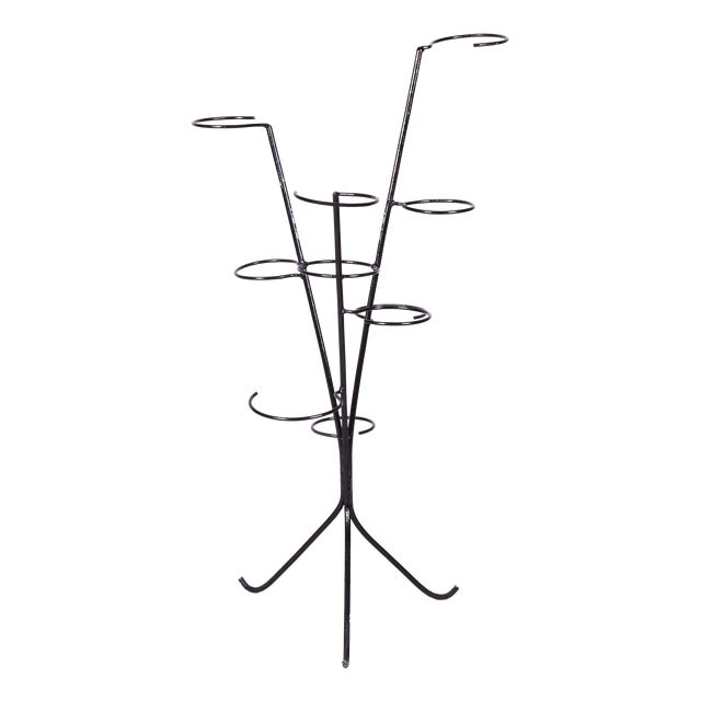 Mid-Century Czech Flower Stand in Lacquered Metal, 1950s For Sale