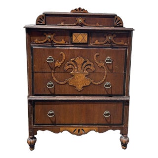 Mid 20th Century Victorian Oak Tallboy Dresser Chest of Drawers Bedroom Storage For Sale