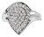 10K White Gold 1/2 Cttw Diamond Pear Shaped Cluster Ring (H-I Color, I1-I2 Clarity) - Ring Size 7 For Sale