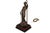 A bronzed metal sculpture table lamp of Lady Justice, made by SF Bay Trading Co. An iconic symbol for fairness and law,...
