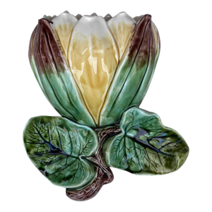 19th Century French Majolica Water Lily Wall Pocket
