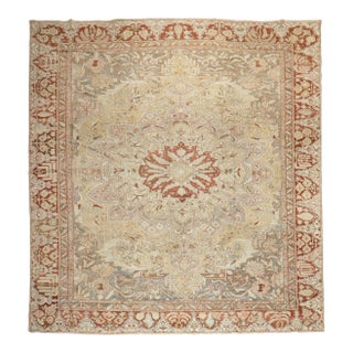 Antique Zabihi Collection Persian Gray Bakhtiari Rug - 11'6" x 14'2" For Sale