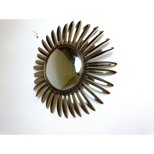 Vintage Brass Sunburst Mirror, 1970s For Sale - Image 12 of 13