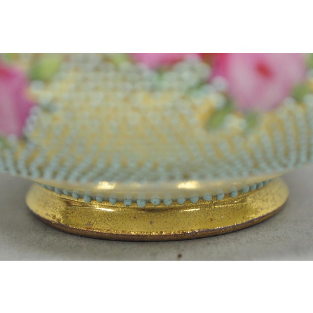 Antique Nippon Hand Painted Gold Gilt Porcelain Green Moriage Covered Sugar Bowl For Sale - Image 10 of 16