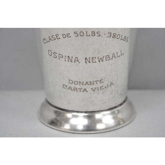 Art Deco Vintage Silver Plated Martini Cocktail Pitcher 1959 Panama Marlin Sailfish Award For Sale - Image 3 of 14