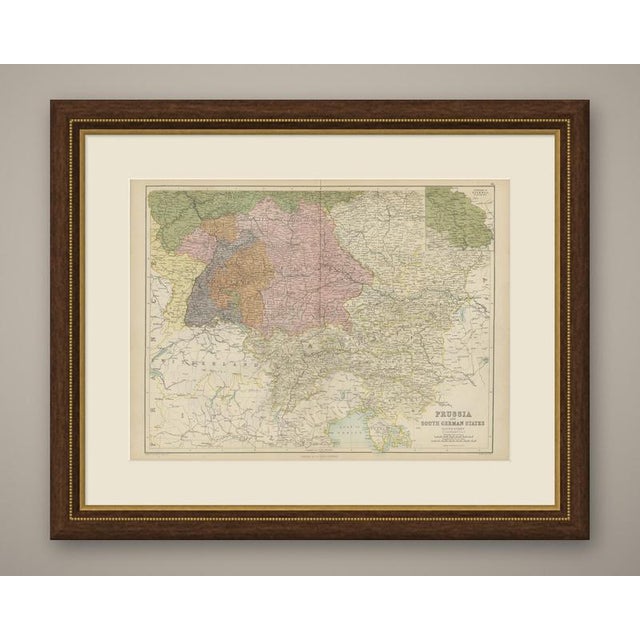 An antique map of Prussia and the south German states, the southern sheet of the pair, engraved on steel for Black's...