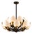 Luxury Lotus Petal Brass Chandelier | Modern White Floral Ceiling Light | Mid Century Statement Pendant | Elegant Dining Room Fixture For Sale