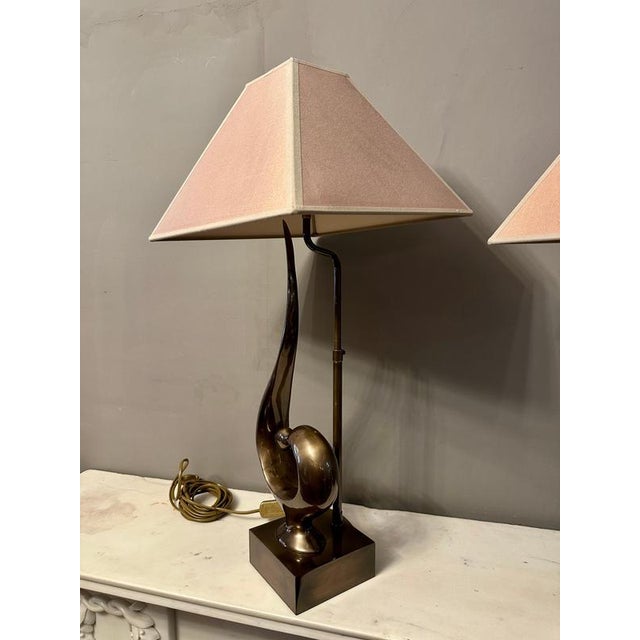 French Extendable Brass Table Lamps, 1980s, Set of 2 For Sale - Image 4 of 11