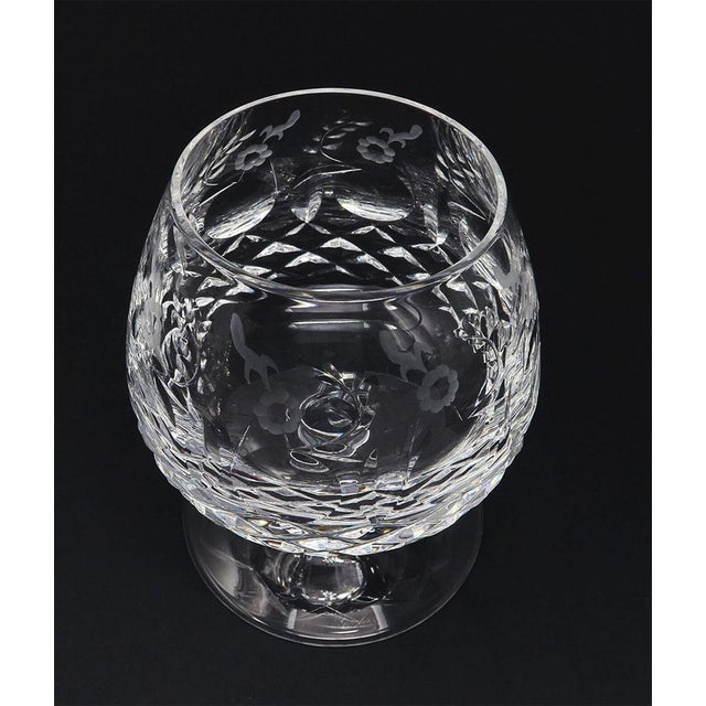 Hollywood Regency Vintage Rogaska Floral Cut Crystal Cognac Glasses Brandy Snifters - Set of 8 For Sale - Image 3 of 6