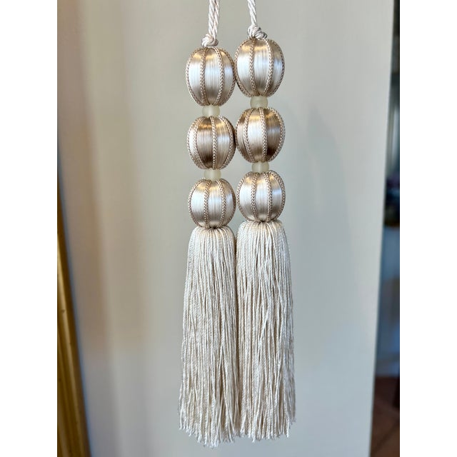 2020s Ivory Beaded Key Tassel - H - 7.5 Inches For Sale - Image 5 of 14
