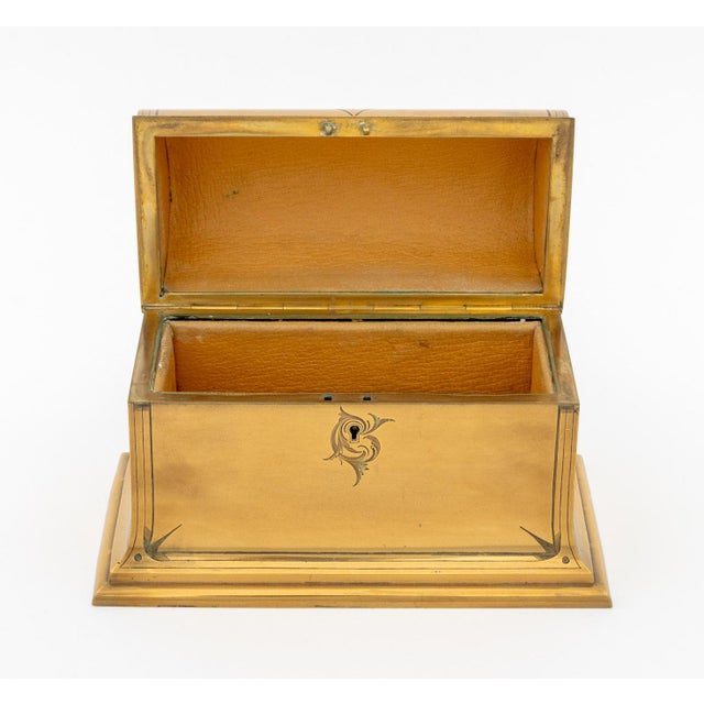 French French Brass Domed Casket Jewelry Box For Sale - Image 3 of 7