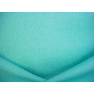 Scalamandre Isi Turquoise Blue Linen Upholstery Fabric- 14-1/4 yards For Sale
