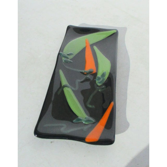 Glass Vintage Handmade Fussed Art Glass Tray For Sale - Image 7 of 7
