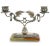: Pair of 800 silver candlesticks with rings and featuring candle sockets and bobeches in the shape of flowers. On green...
