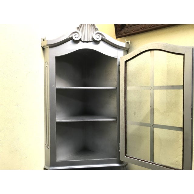 Corner Cabinet with Glass Doors, 1980s For Sale - Image 4 of 18