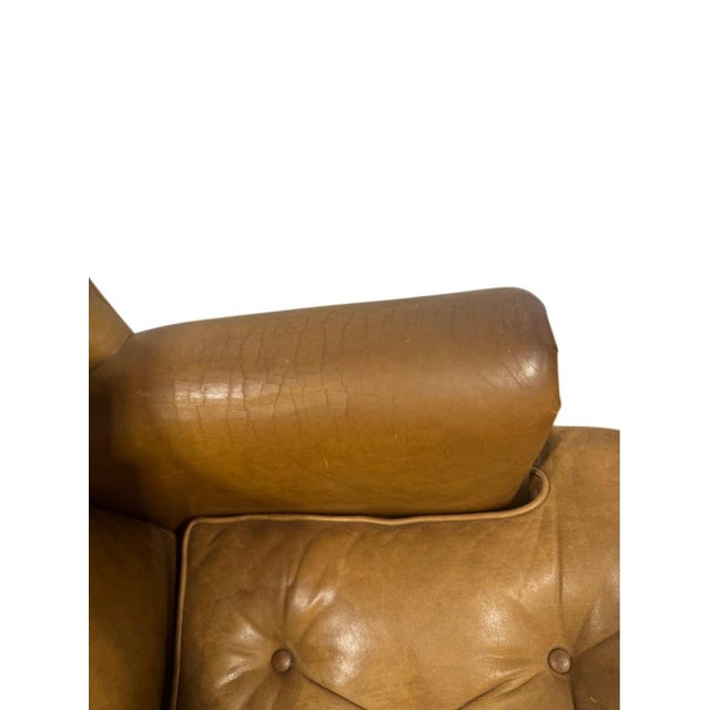 Late 20th Century Pair Hancock & Moore Tufted Leather Wingback Chairs Camel For Sale In New York - Image 6 of 9