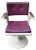 Desk Chair with Purple & White Plastic on Tulip Base, 1970s For Sale