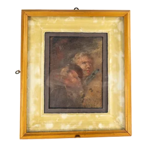 18th Century or Earlier Old Master Fragment Study of Children Oil Painting on Canvas