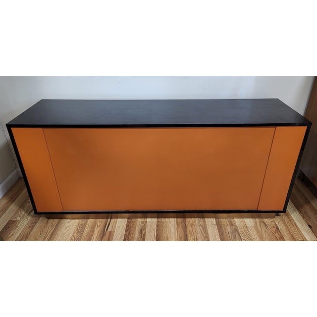 Modern Black Faux Crocodile & Bronze Double Dresser Chest For Sale In New York - Image 6 of 15