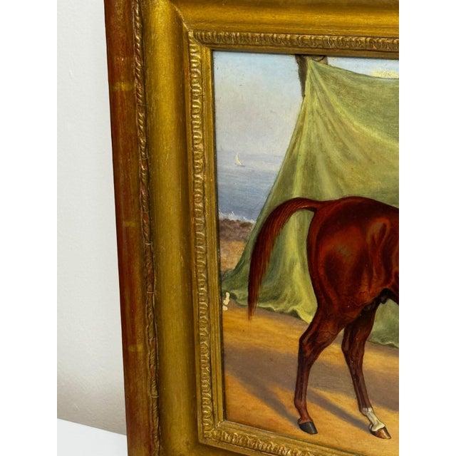 English Victorian Sporting Oil Painting of an Arabian Horse in the Bombay Stables, India, c.1900 For Sale - Image 12 of 18