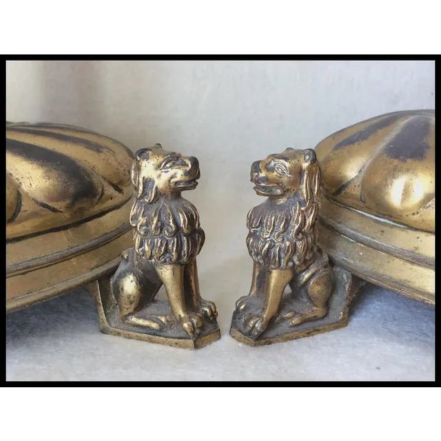 Pair Antique 19thC Victorian, Gothic Candlesticks Lions Dore Bronze For Sale - Image 10 of 12