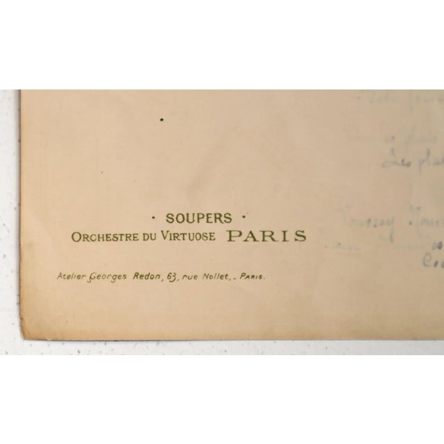 Art Nouveau 1914 Original French Art Nouveau Poster, Le Coucher Cafe De Paris (Recto/Verso) For Sale - Image 3 of 7