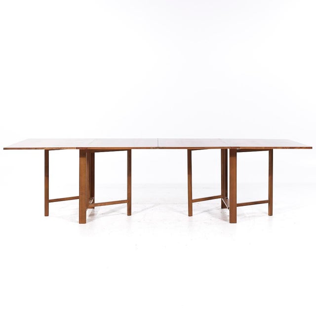 Bruno Mathsson Maria Style Mid Century Swedish Teak Expanding 10 Seater Dining Table This dining table measures: 9.25 wide...