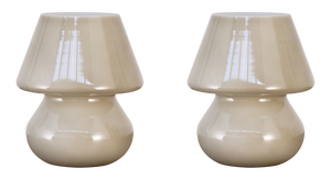Italian Murano Glass Mushroom Lamps, 1990s, Set of 2