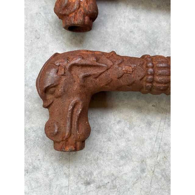 Early 21st Century Large French Cast Iron Fountain Spouts, Overall Length 18.5 Inches For Sale - Image 5 of 12
