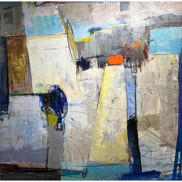 Textile Helen Zarin, (B. 1970), "Vision Iii", Abstract Painting Acrylic on Canvas For Sale - Image 7 of 7