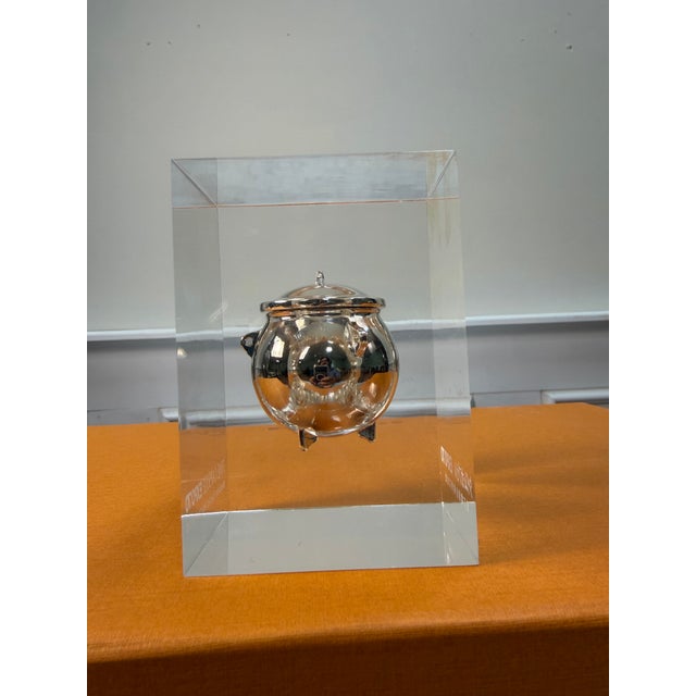 Mid-Century Modern Rare 1970 Japan World Expo "Time Capsule" Lucite Paperweight by Matsushita (Panasonic) - In Original Box For Sale - Image 3 of 7