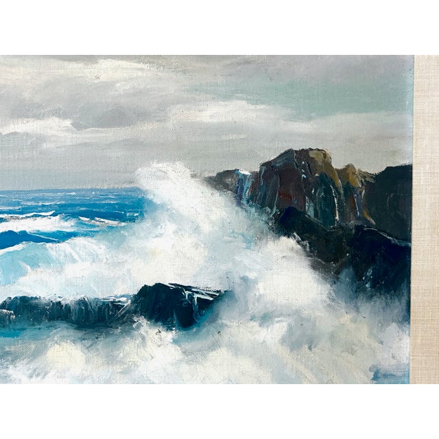 Bennett Bradbury (1914–1991) Mid-Century Oil Painting "Rough Sea From Maui" For Sale - Image 12 of 15