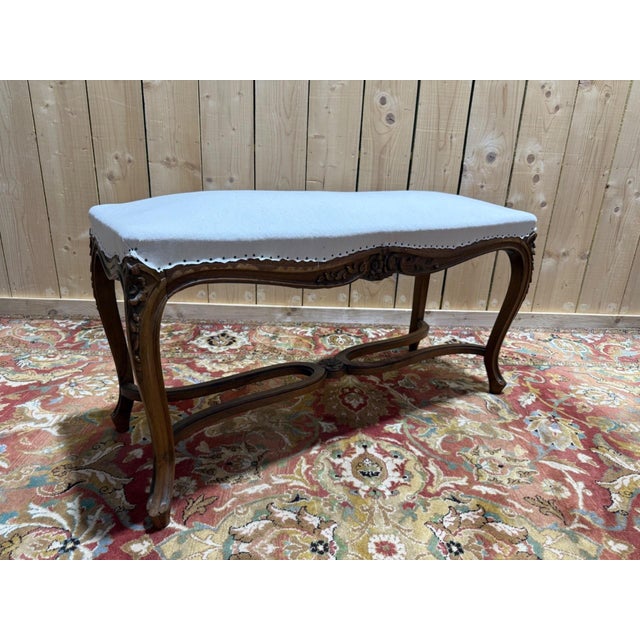 Louis XV Regency Style Piano Bench in Carved Walnut For Sale - Image 3 of 5