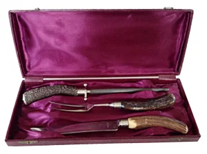 3-Piece German Stag Horn Carving Set