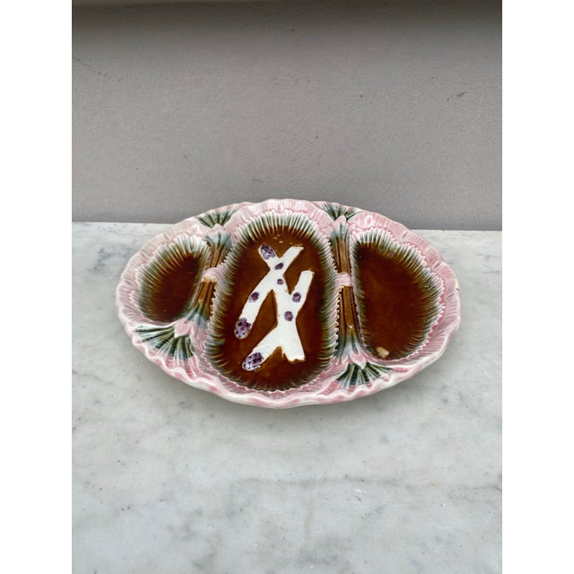 Orchies French Majolica Asparagus Plate, Circa 1890 For Sale - Image 4 of 5