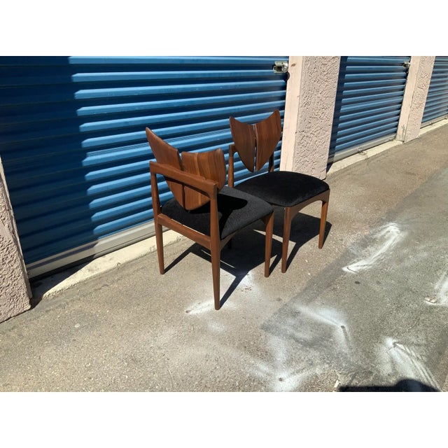 Mid Century Style Solid Walnut Butterfly Dining Chairs - Set of 4 For Sale In San Diego - Image 6 of 7