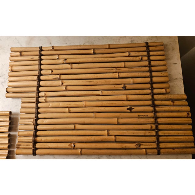 Pair of Vintage Bamboo Place Mats For Sale - Image 9 of 18