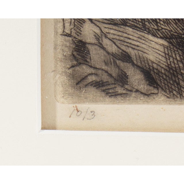 Printmaking Materials 1949 Limited Edition Coastal Etching by Fuji Nakamizo For Sale - Image 7 of 8