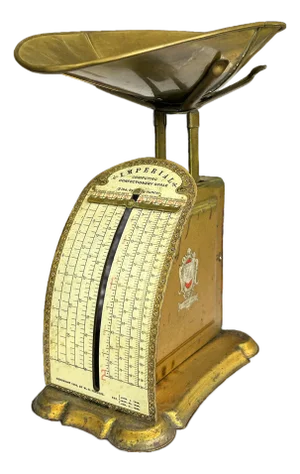 Antique 1899 Imperial Computing Confectionery Scale by Pelouze – Victorian Brass + Art Nouveau Style