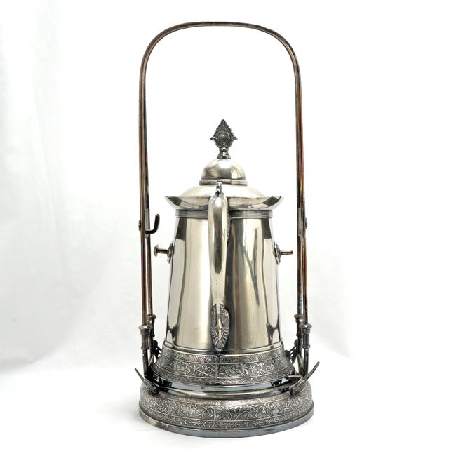 Rogers Bros. Victorian Aesthetic Movement Silverplate Tilting Water Pitcher Rogers & Brittin Circa 1870 For Sale - Image 4 of 16