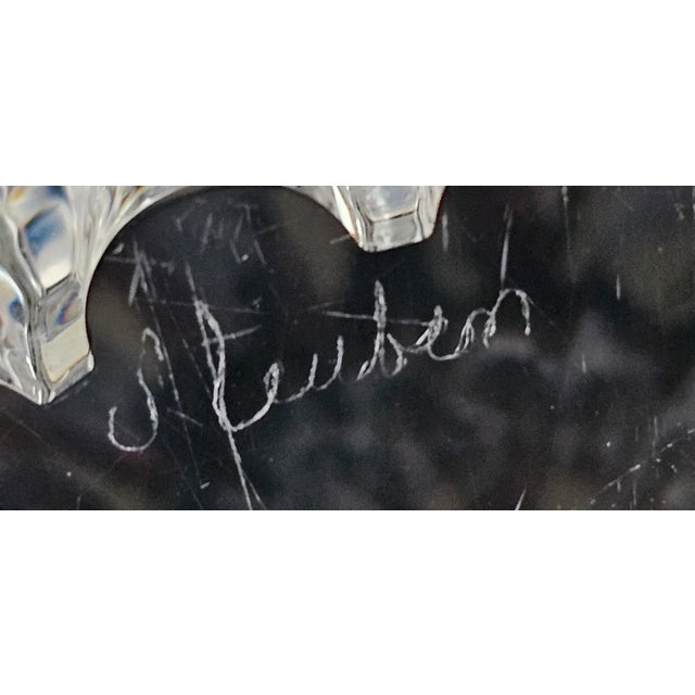 Stunning statement Steuben centerpiece, titled Sunflower. This crystal beauty is signed on the base and makes an elegant,...