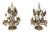 Mid Century Brass & Crystal Neoclassical Girandoles Sconces - a Pair For Sale