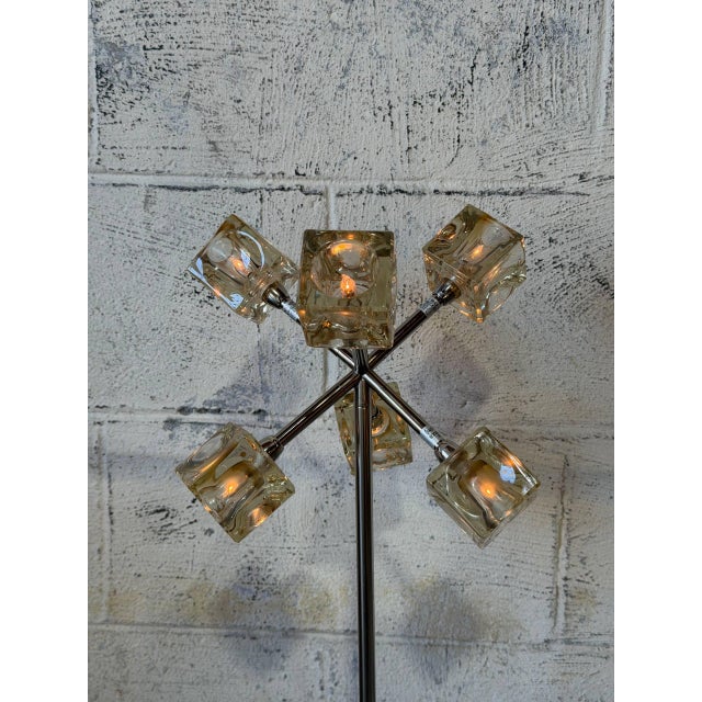 Metal Sputnik Glass Cube Table Lamp Chrome Metal Base Space Age Mid-Century Modern 1970s For Sale - Image 7 of 9