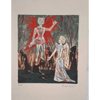 Roland Oudot, Sodom and Gomorrah, 1945, Original Lithograph Signed in Pencil For Sale