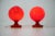 Set of two red glass table lamp designed by stepan tabery for osvetlovaci sklo, valasske mezirici. Good original...